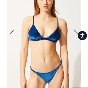 Solid and striped velvet bikini